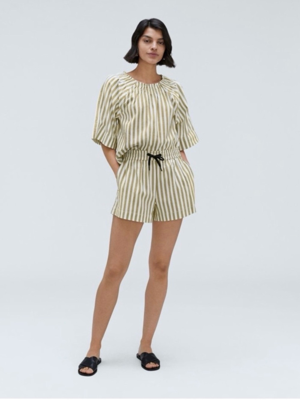 Everlane Striped Top & Shorts set — xxs
